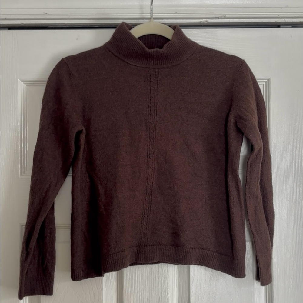 100% Cotton Rich Brown Turtleneck Sweater